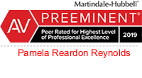 Martindale-Hubbell | AV | Preeminent | Peer Rated For Highest level of Professional Excellence | 2019 | Pamela Reardon Reynolds
